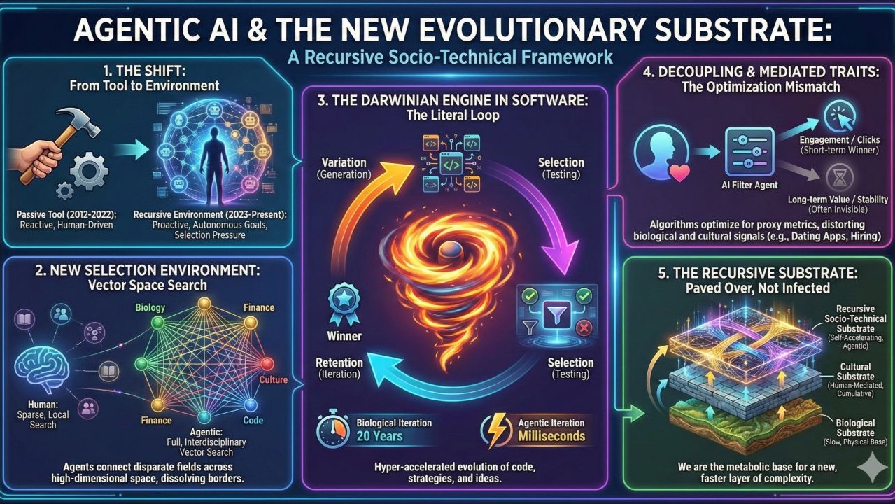 Cover graphic for The AI Agentic Substrate: Life Inside the Recursive Zone