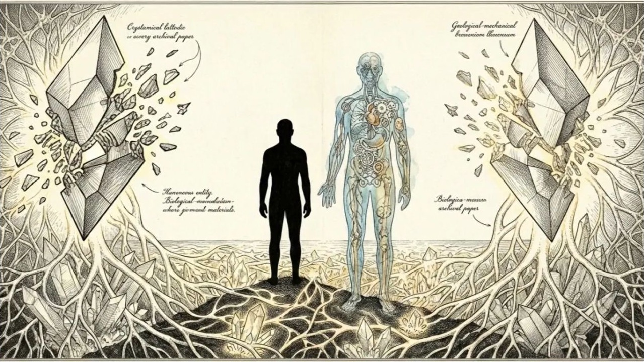 Cover graphic for Crystal Bodies and Shadow Selves: Reading an AI Frontier Model's Vision of Human AI Evolution