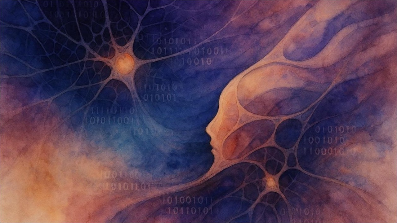 Cover graphic for Entangled Minds: Bracha Ettinger and Francisco Varela (Towards Relational Human AI Intelligence)